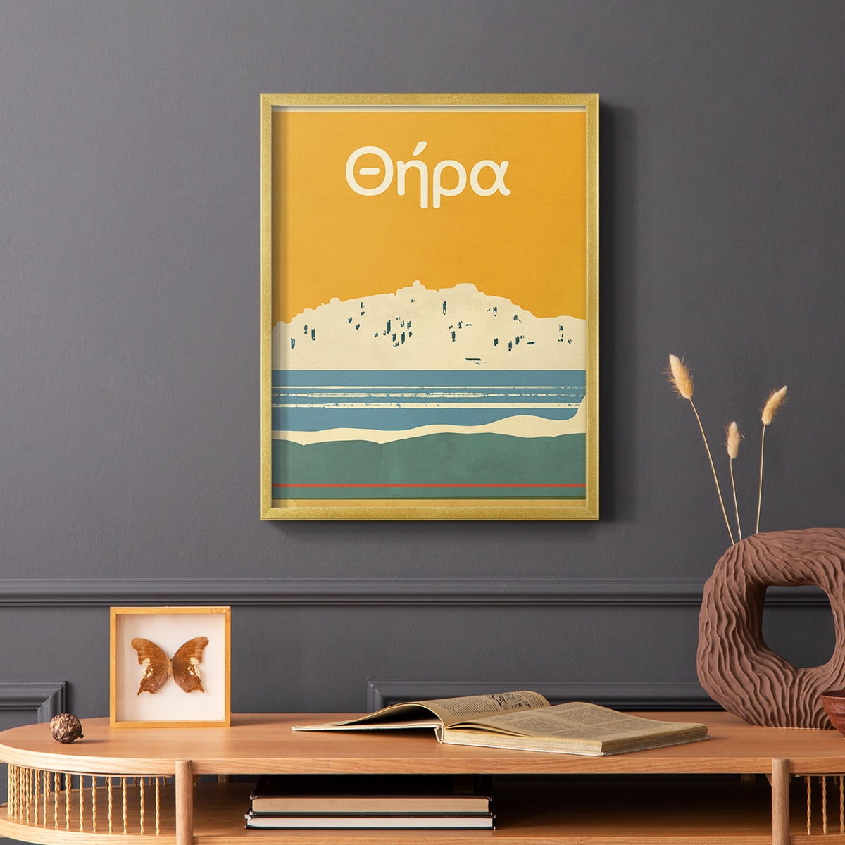 Summer Abroad III Framed Print in Gold Solid Wood Framed Print No Nail Hanging
