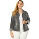 thumbnail image 1 of ChaqueDe MezclilDeshilachaCon Frente Lavado Clásico PaMujer De TalGrande Gris 2X, 1 of 6