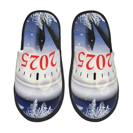 Balery Gold Glitter Shining In Light With 2025 Slient Indoor Furry Fleece Comfort House Shoes Soft Non-Slip Home Shoes Cotton slippers House Slippers-- Medium