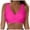 Hot Pink, variant on Bikini Tops for Women Twist Front Ruched Bathing Suit Adjustable Crisscross Back Cropped Tankini Swim Top Only