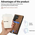 thumbnail image 4 of ELEHOLD Leather Case for Samsung Galaxy S23 Magnetic Detachable Card Holder Magnetic 2 in 1 Wallet Case with Ring Holder Kickstand Compatible with Mag Safe Shockproof Cover,brown, 4 of 8