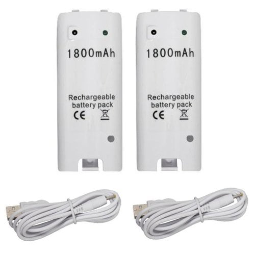 Limo Abundantemente Montgomery Rechargeable Batteries for Wii Remote Control, White - 2 Pack - Walmart.com