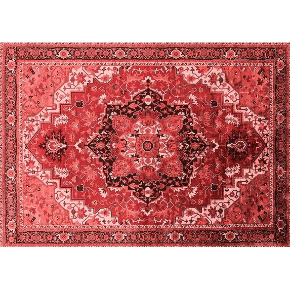 Ahgly Company Indoor Rectangle Oriental Red Industrial Area Rugs, 2' x 4'