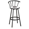 thumbnail image 1 of The Furniture King Bar Stool Black Metal with an Outdoor Adventure Themed Decal (Fishing Black - White), 1 of 2