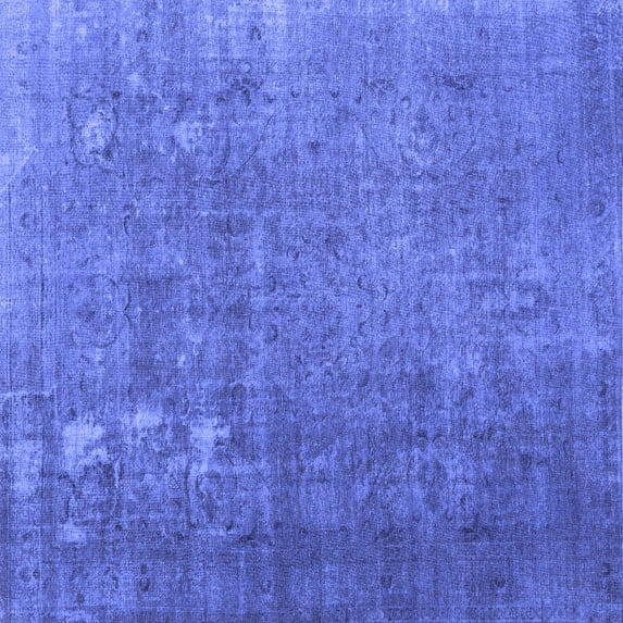 Ahgly Company Machine Washable Indoor Square Persian Blue Bohemian Area Rugs, 4' Square