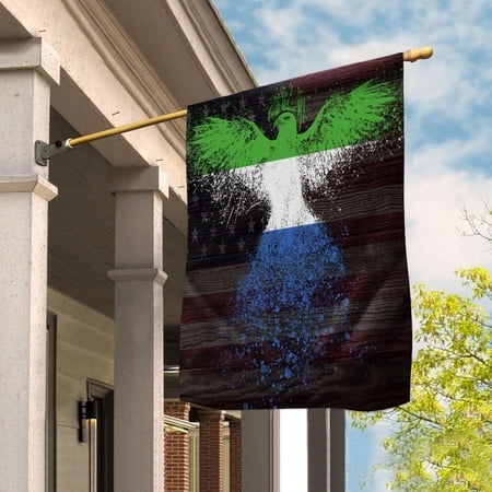 American - Sierra Leonean Leone US Friendship Forever July 4 Decoration House Flag, Double-Sided Outdoor Yard Decor 29.5 x 39.5 Inch