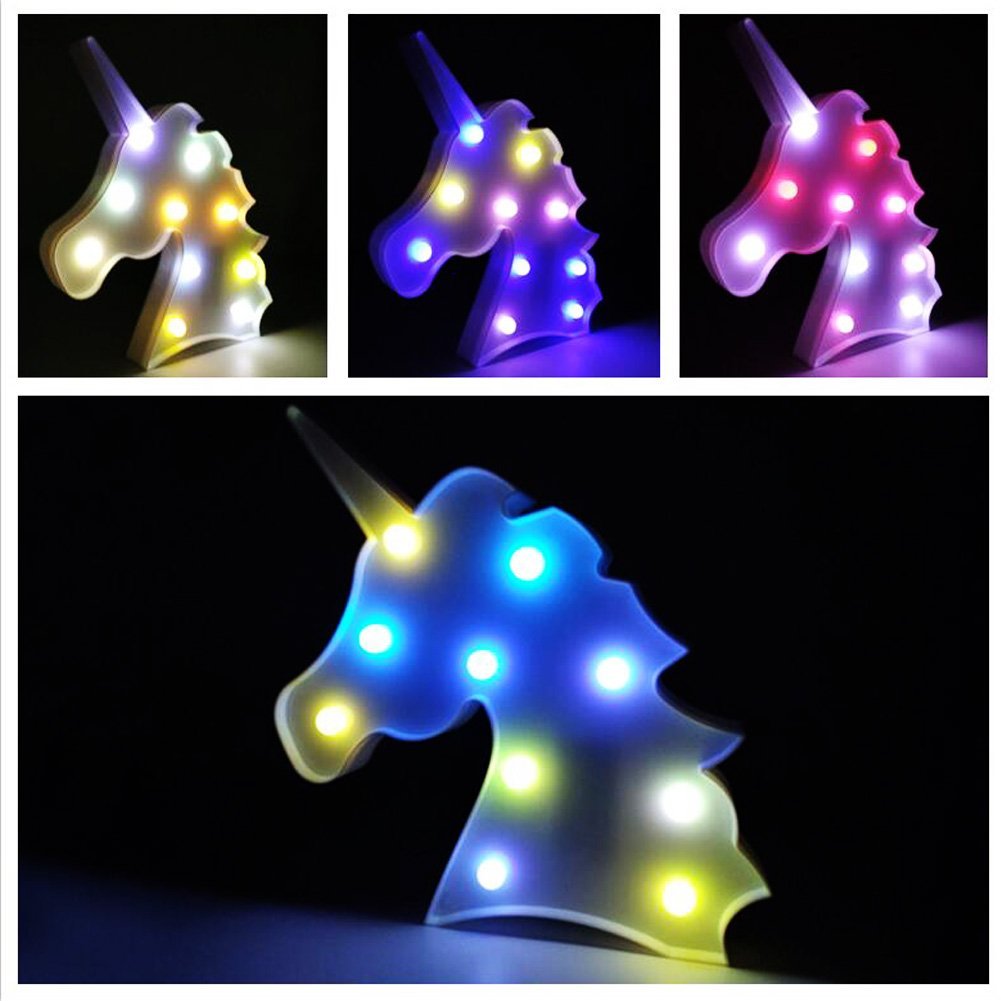 Colorful Unicorn Light,Changeable Night Lights Battery Operated Decorative Marquee Signs Rainbow LED Lamp Wall Decoration for Living Room,Bedroom ,Home, Christmas Kids Toys - image 5 of 7
