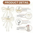 thumbnail image 3 of 2 Pcs Pearl Bow Shoe Charm for Sneakers Tassel Bowknot Shoes Decoration Buckle Pearl Beaded Chain for DIY Dress Shoelace Accessories Gift Jewelry Clothes, Beige, 3 of 6