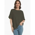 thumbnail image 2 of Women Oversized T-Shirt Loose Fit Workout Tops Short Sleeve Gym Basic Tee Shirt, 2 of 7