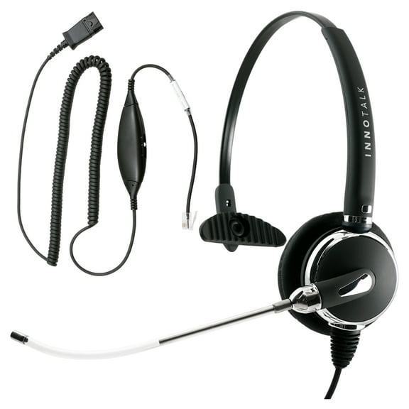 RJ9 Phone Headset - Professional Voice Tube Mic Phone Headset with Virtual Compatible  Smart Cord for Most Phones