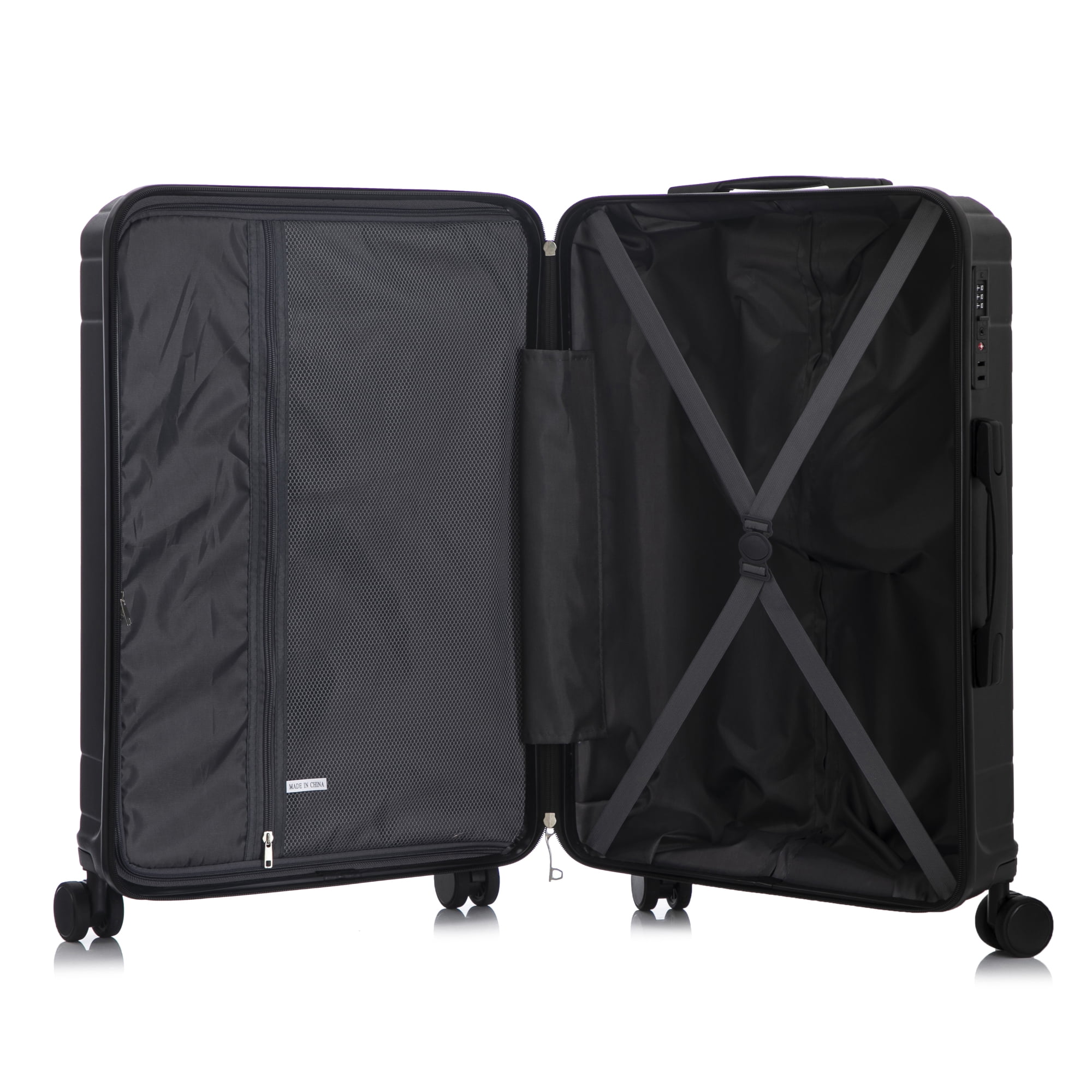 ABS Spinner Wheel Luggage, Carry on Suitcase with TSA Combination Lock