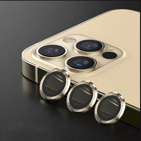 Metal Ring Protector Glass for iPhone 11 12 13 Pro Max Camera Lens Protection On iPhone 12Pro 13Pro 14 Pro Max Camera Film (I phone 14 Pro Max Gold)