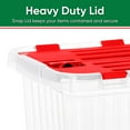 thumbnail image 3 of Superio Red Storage Box with Red Hinged Lids, 2 Pack Plastic Container Bins for Organizing with Attached Lid, Stackable Crates, BPA Free, Organizers for Home, Office, Dorm (2, 53Quart), 3 of 5