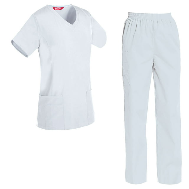 Women's Scrubs Set Scrub Top and Pants Scrubs Set