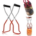 thumbnail image 3 of Pinzas para tarros, pinza antiescaldaduras, pinzas para tarros, pinzas elevadoras de tarros de acero inoxidable con empuñadura para tarros de conservas calientes y tarros de conservas (rojo), 3 of 5