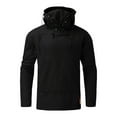 thumbnail image 4 of Sweat à Capuche Rétro pour Hommes avec Col Montant, Coupe Ample Décontractée, Style Business, Manches Longues Mi-Longues, Couleur Unie, 4 of 7