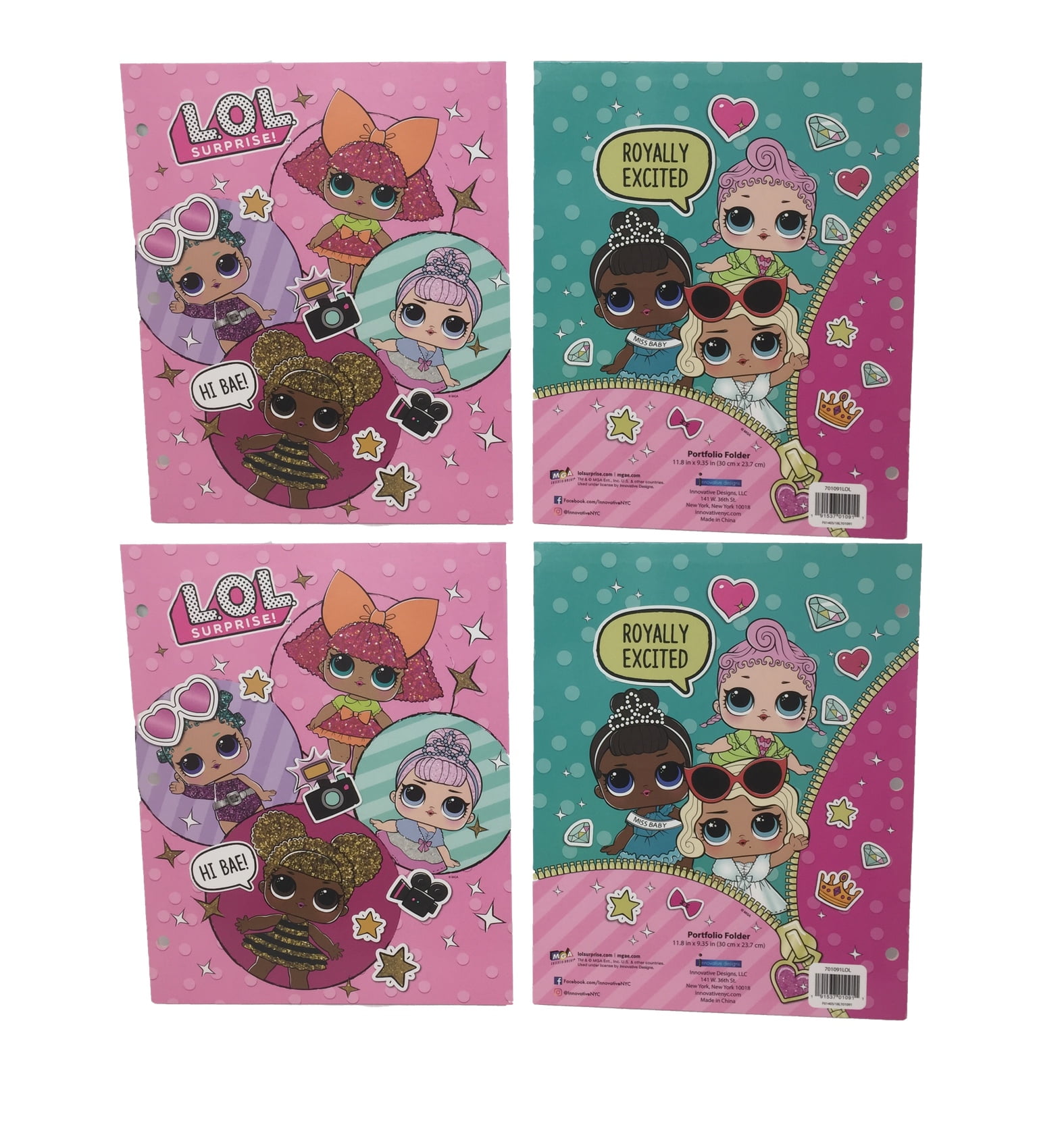 LOL Surprise Folder Pack, School Supplies set of 4
