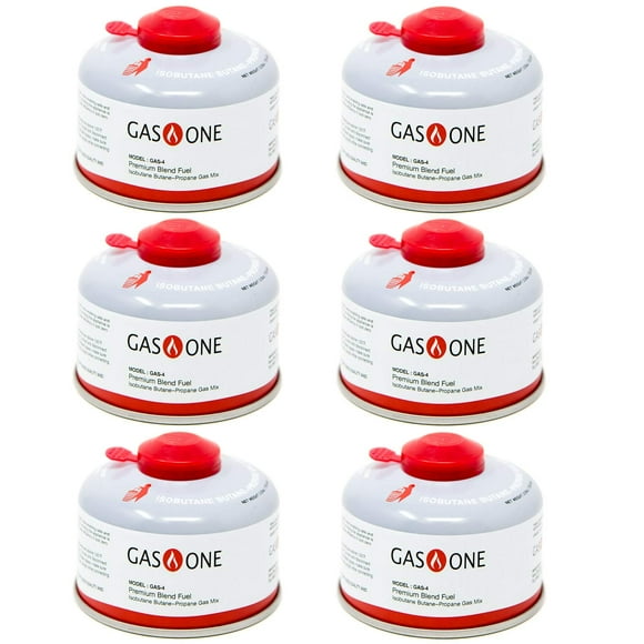 Gas One Camping Fuel Blend Isobutane Fuel Canister 100gram (6 Pack)