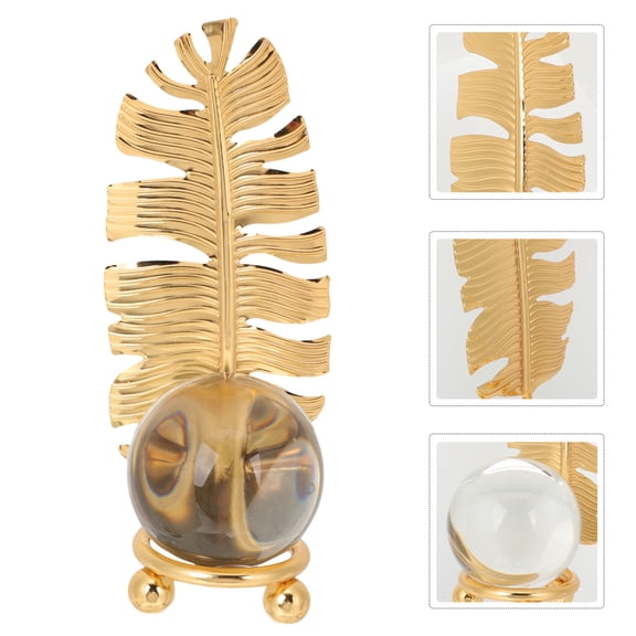 LABSERRON 1 Set Crystal Ball Adornment Golden Iron Stand Modern Minimalist Home Decor Items Good Luck Charm