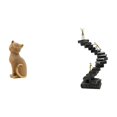 thumbnail image 1 of Estatua decorativa de gato pensante de resina, figura abstracta de animal, adorno coleccionable para estantería, sala de estar, dormitorio, escritorio, 1 of 8
