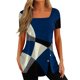thumbnail image 1 of Gibobby Playera de Verano para Mujer Tops verano para mujer, camiseta informal con cuello cuadrado y manga corta con botones y abertura, camiseta, Tops,(Azul oscuro,M), 1 of 5
