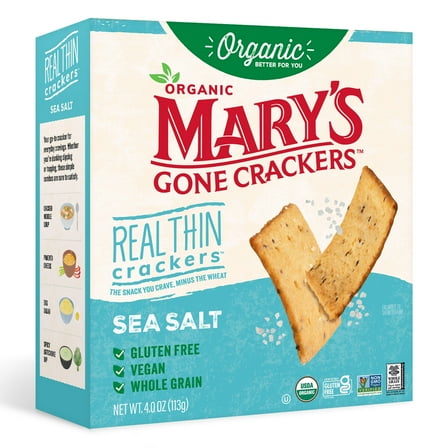 Mary’s Gone Crackers Real Thin Organic, Gluten Free Sea Salt Crackers, 4 oz