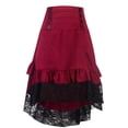 thumbnail image 1 of Womens Halloween Costumes Gothic Skirts for Women Ladies Autumn And Winter Retro Stitching Lace Bag Hip Button Skirt, 1 of 3
