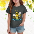 thumbnail image 2 of JUMEYU Kids Shirts Girls' Short Sleeve Graphic T-Shirt,Everyday Casual Wear,Soft & Comfortable Fit Size 7-8 (Grey,7-8 Years), 2 of 4