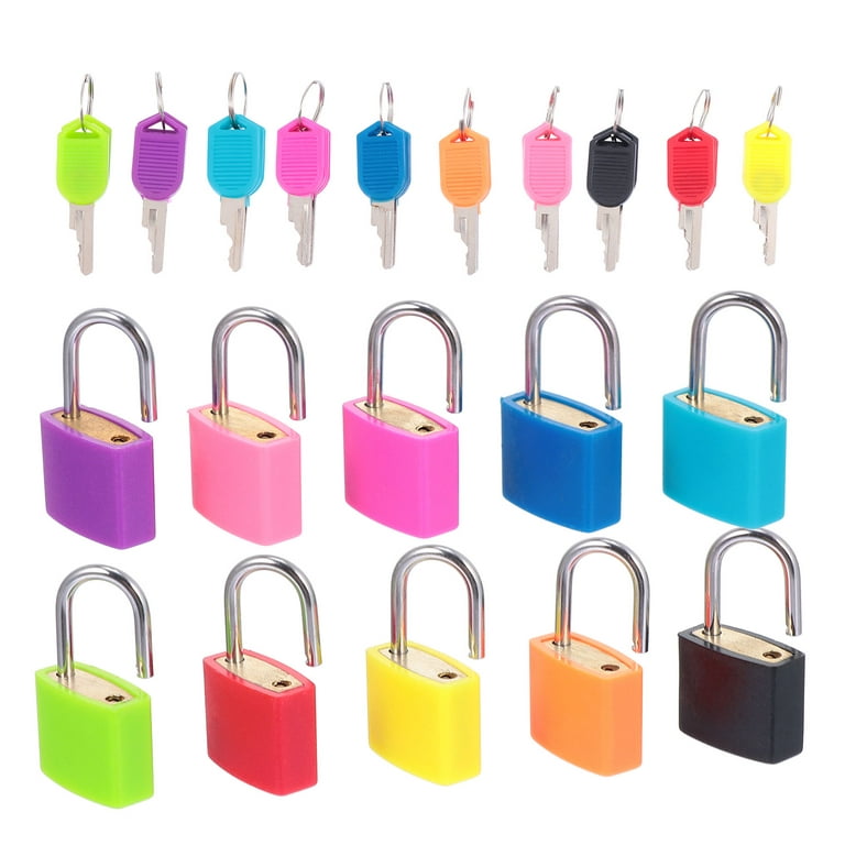 Yolev 8 Pieces Suitcase Locks with Keys Padlocks Metal Padlocks Mini Keyed  Padlock for School Gym Classroom Matching Game