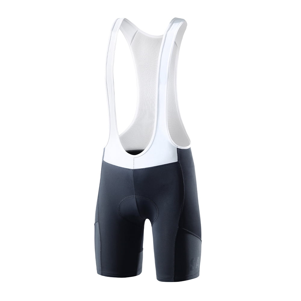 SANTIC Cycling Bib Shorts Men's Bibs Pants with Padded Black White Size S-3XL 