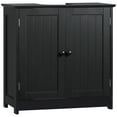 thumbnail image 2 of HOMCOM Under Sink Bathroom Cabinet with 2 Doors and Shelf, Pedestal Sink Bathroom Vanity Cabinet, Black, 2 of 9