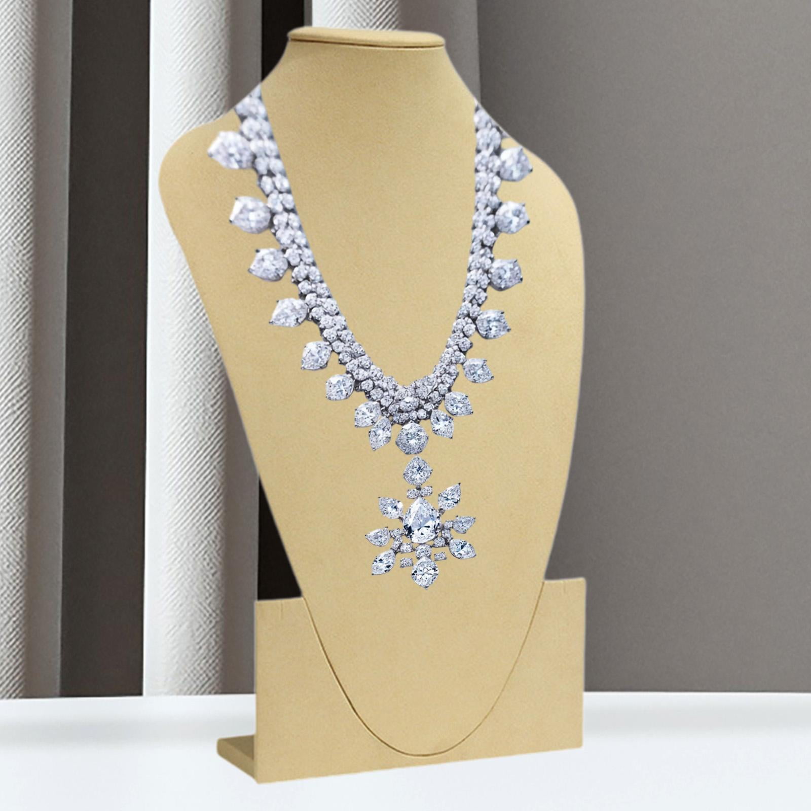QccHieUs Pendant Chain Necklace Organizer Necklace Mannequin Trade Shows Shelves Salon PU L