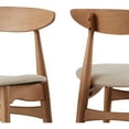 thumbnail image 3 of Chelsea Lane Mid Century Modern Beige Upholstered Wood Side Chairs, Set of 2, Walnut Finish, 3 of 5