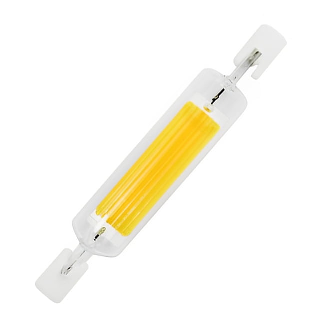 Lámpara LED R7S de cristal COB de doble extremo con enchufe horizontal de 78 mm y 118 mm