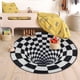 thumbnail image 4 of Carpet, 3D Floor Mat, Carpet for Bedroom, Black and White Mesh Home Decor (C), 4 of 5