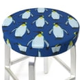 thumbnail image 3 of Logiee Beautiful King Penguin Pattern Print Stool Covers Round,Bar Stool Covers,Watedrproof Stool Slipcover with Elastic,Stool Cushion,Round Bar Stool Seat Covers for Bar Round Chair-12 inch, 3 of 7