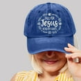 thumbnail image 5 of Christian Hats for Men Women Jesus Baseball Caps Faith Religious Gifts for Pastor Thanksgiving Christmas （Blue）, 5 of 6
