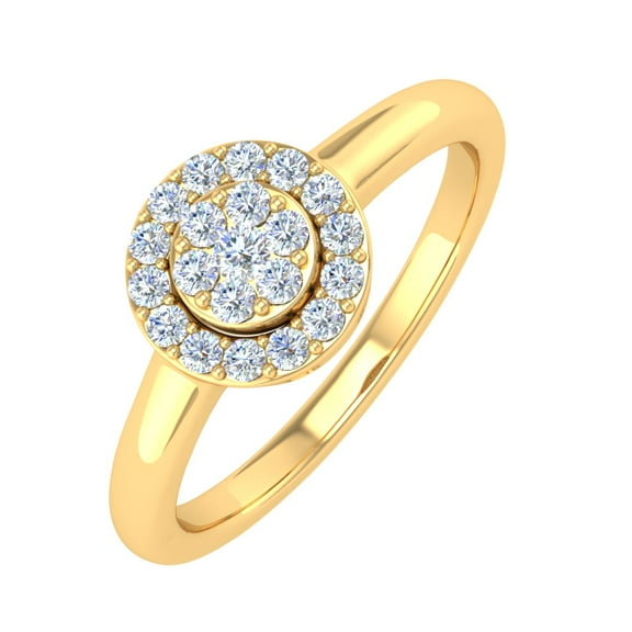 1/4 Carat Cluster Diamond Ring in 14K Yellow Gold (Ring Size 6)