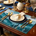 thumbnail image 4 of 4pcs Forest Tree Landscape Fog Mountain Moon Placemats Table Mats Durable Washable Rustic Linen Vintage Placemats for Home Dinner Party Camping Wedding Table Decoration 12 x 18 Inch, 4 of 6