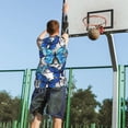 thumbnail image 5 of Sikiie Blue and White Butterflies Basketball Jersey Reversible Men's Mesh Athletic Sports Shirts Training Practice S-4XLX-Large, 5 of 6