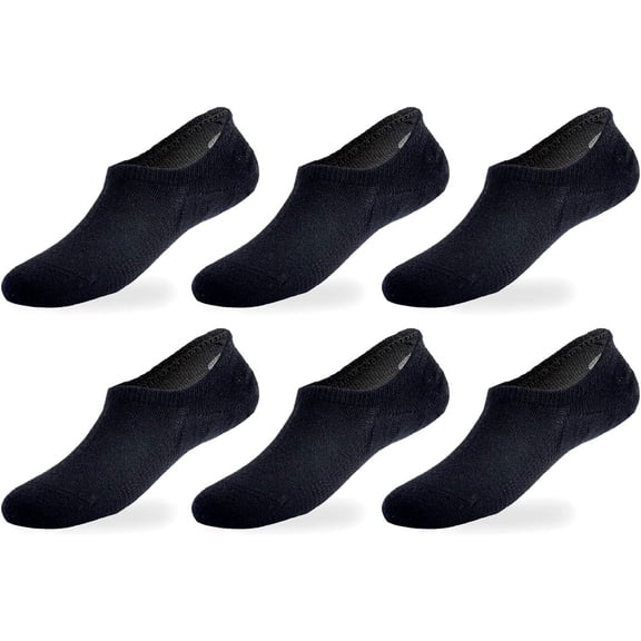 Kids No Show Socks Girls Seamless Socks Boys Cotton Non-slip Low Cut Socks 6 Pack