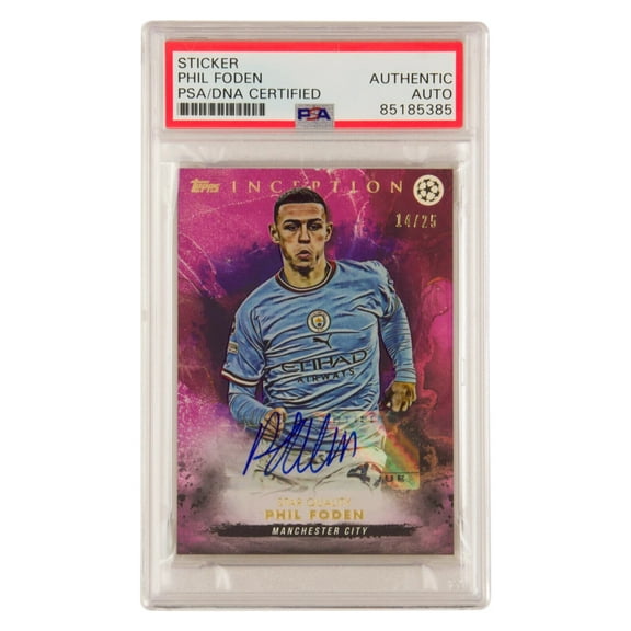 Phil Foden Signed 2023 Topps Inception Star Quality Purple /25 – PSA Authentic