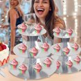 thumbnail image 5 of A set of three-layer solid color round dessert display rack is suitable for parties, weddings and other activities, 5 of 5