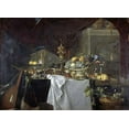 thumbnail image 2 of De Heem, Jan Davidsz 32x24 Black Ornate Wood Framed with Double Matting Museum Art Print Titled - A Dessert, 2 of 4