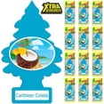 thumbnail image 3 of Little Trees Car Air Freshener – Caribbean Colada, Xtra Strength Long Lasting Hanging Tree for Auto & Home (24 Air Fresheners), 3 of 5