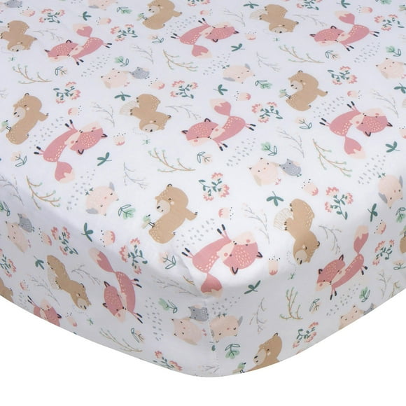 Gerber - Crib Sheet - Girl - Woodland - 1 Pack, Sized 28" x 52"