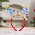 thumbnail image 3 of CYSFASHION Christmas Gifts Deer Ears Headbands for Girls Cute Knotted Non Slip Santa Fashion Head Band Everyday Use Hair Bands Pink, 3 of 3