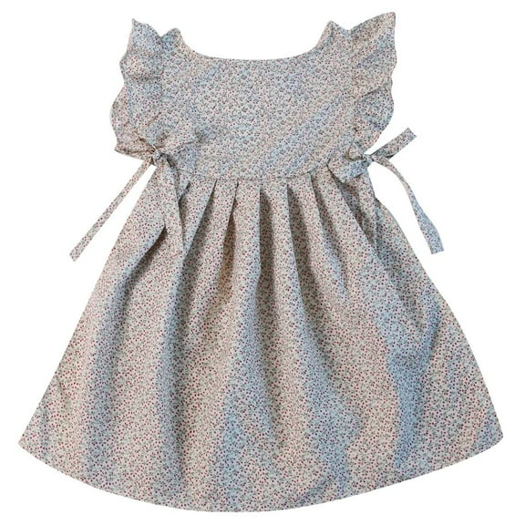 Making Believe Girls Pinafore Smock, Cream Calico, Girls X-Large 10-12