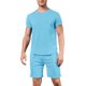 thumbnail image 1 of TRKIYQC Ropa casual de verano para hombre, camiseta de manga corta de color sólido + pantalones cortos con cordón de cintura elástica, conjunto de chándal de 2 piezas TRKIYQC moda, 1 of 4