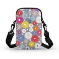 thumbnail image 2 of HELLHERO Colourful Daisies with Zipper Closed Small Crossbody Purse, Trendy Polyester for Outdoor Holiday Travel, 2 of 7